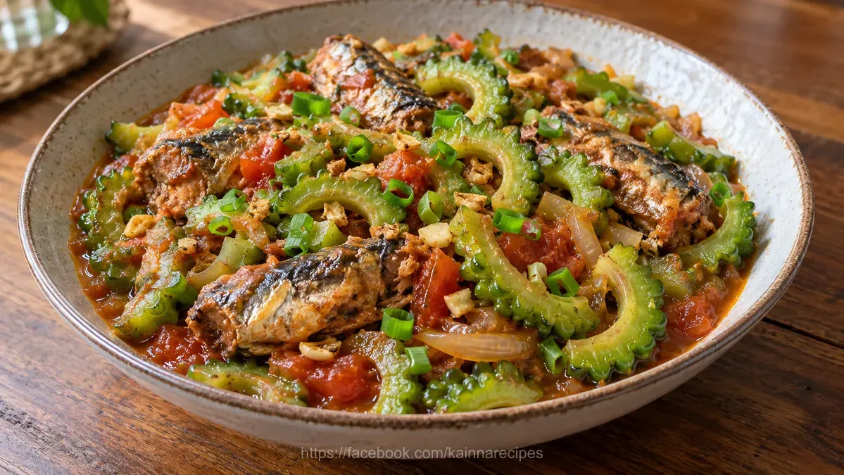 Ginisang Sardinas with Ampalaya (Sautéed Sardines with Bitter Melon)
