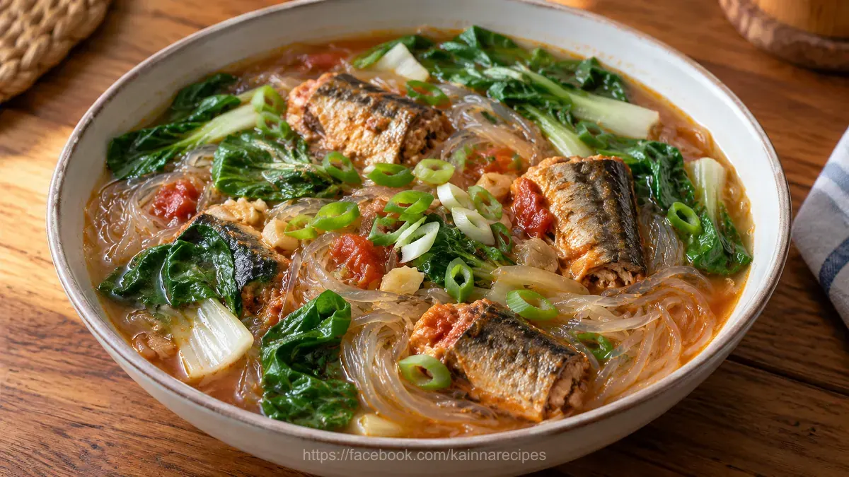Sardines with Sotanghon and Pechay