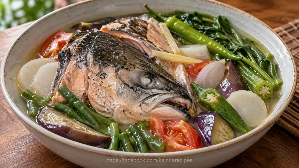 Sinigang na Salmon (Salmon Head in Sour Tamarind Soup)