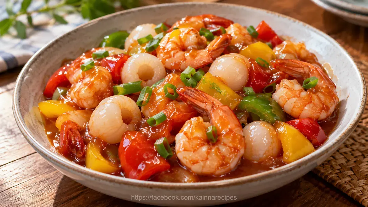 Sweet & Sour Lychee Shrimps
