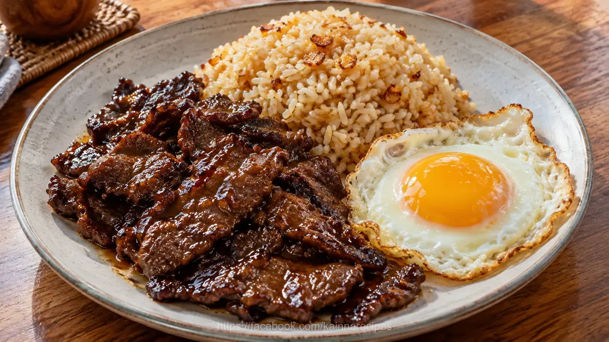Beef Teriyaki Tapa with Fried Rice and Egg