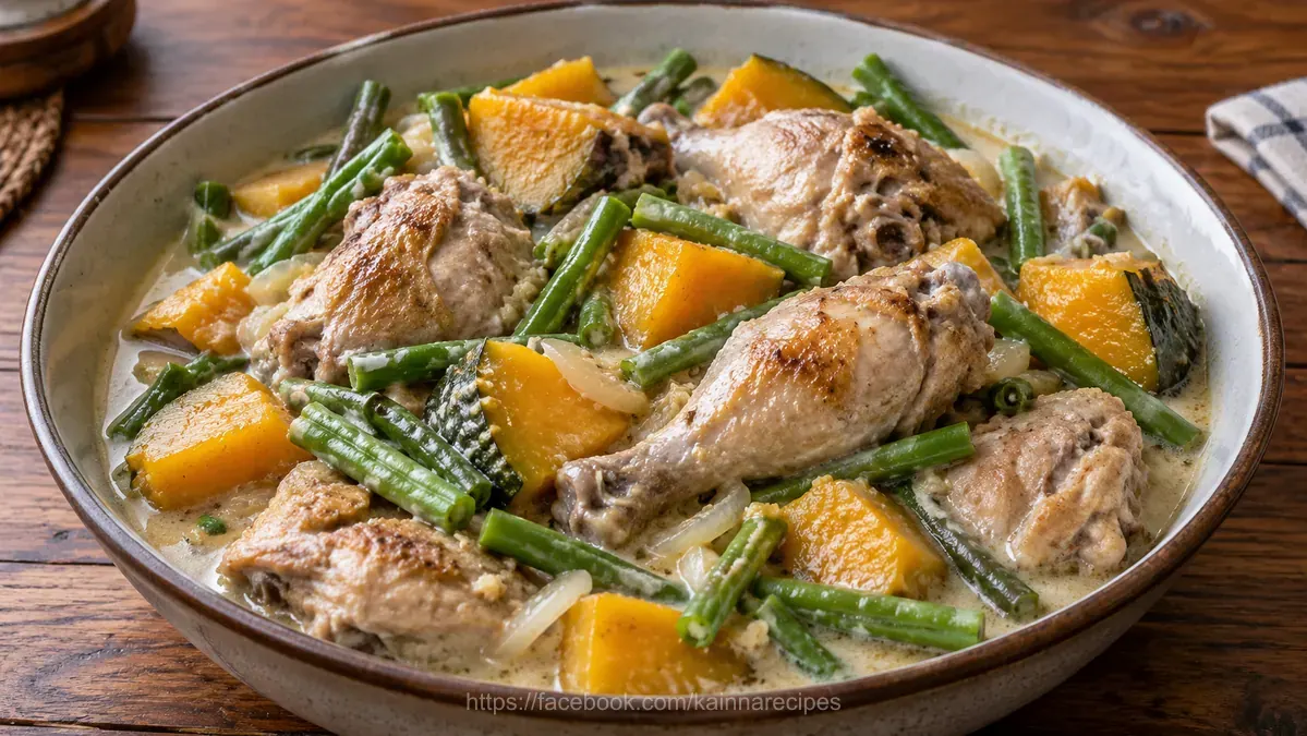 Ginataang Manok with Sitaw at Kalabasa