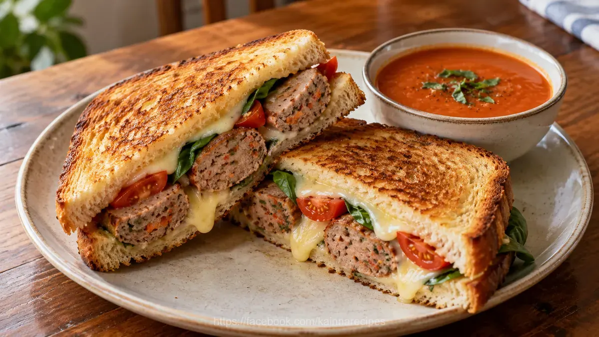 Embutido Meatloaf with Tomato and Basil Grilled Cheese Sandwich