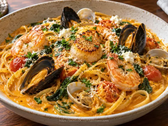 Seafood Aligue Pasta