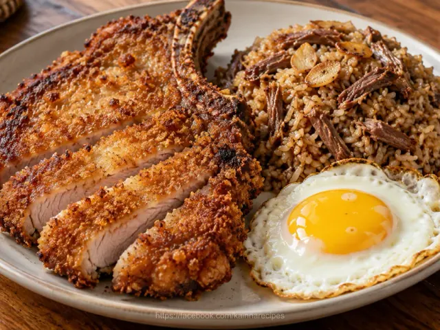 Crusted Pork Chop with Adobo Rice