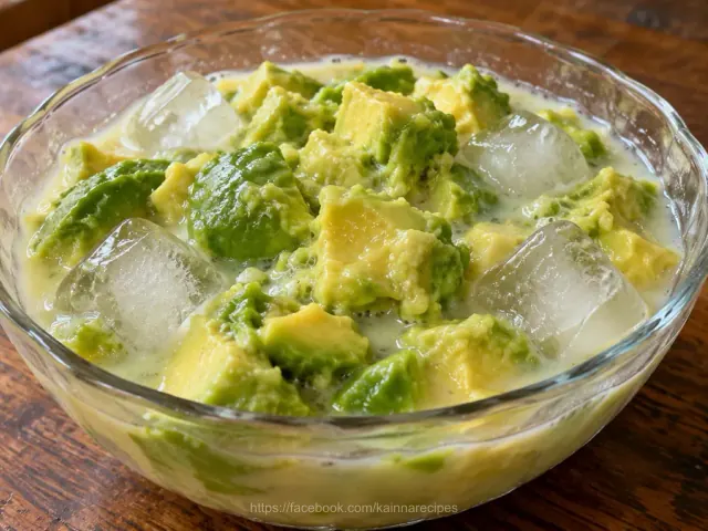 Filipino Style Avocado and Milk in Ice